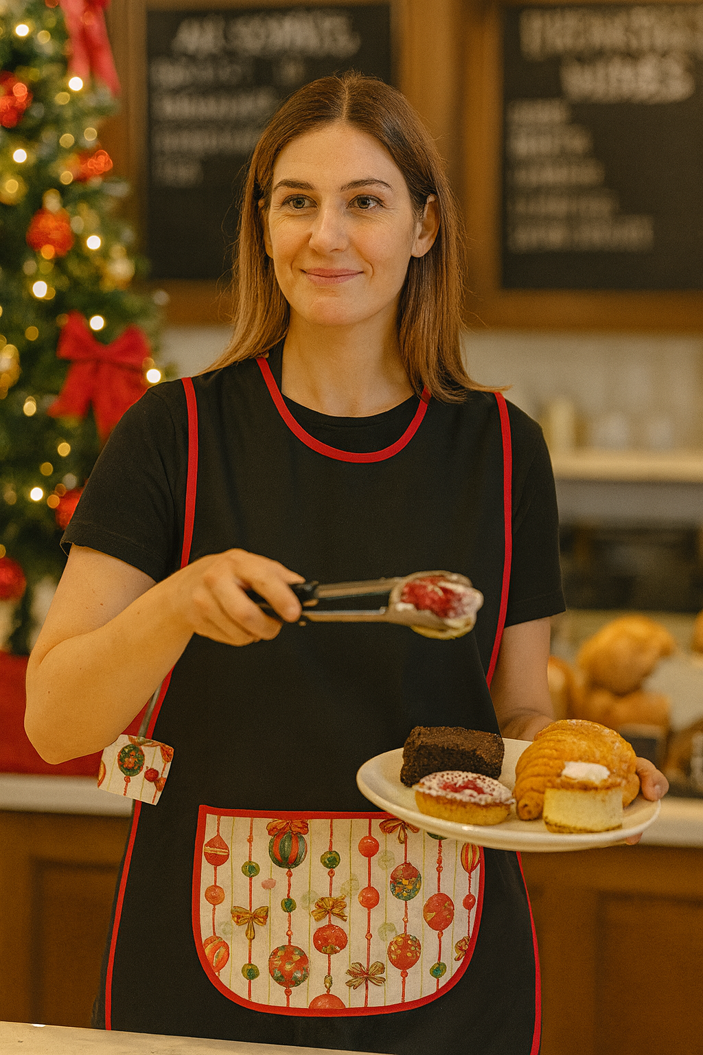 GREMBIULE NATALIZIO DALIA NERO-F42