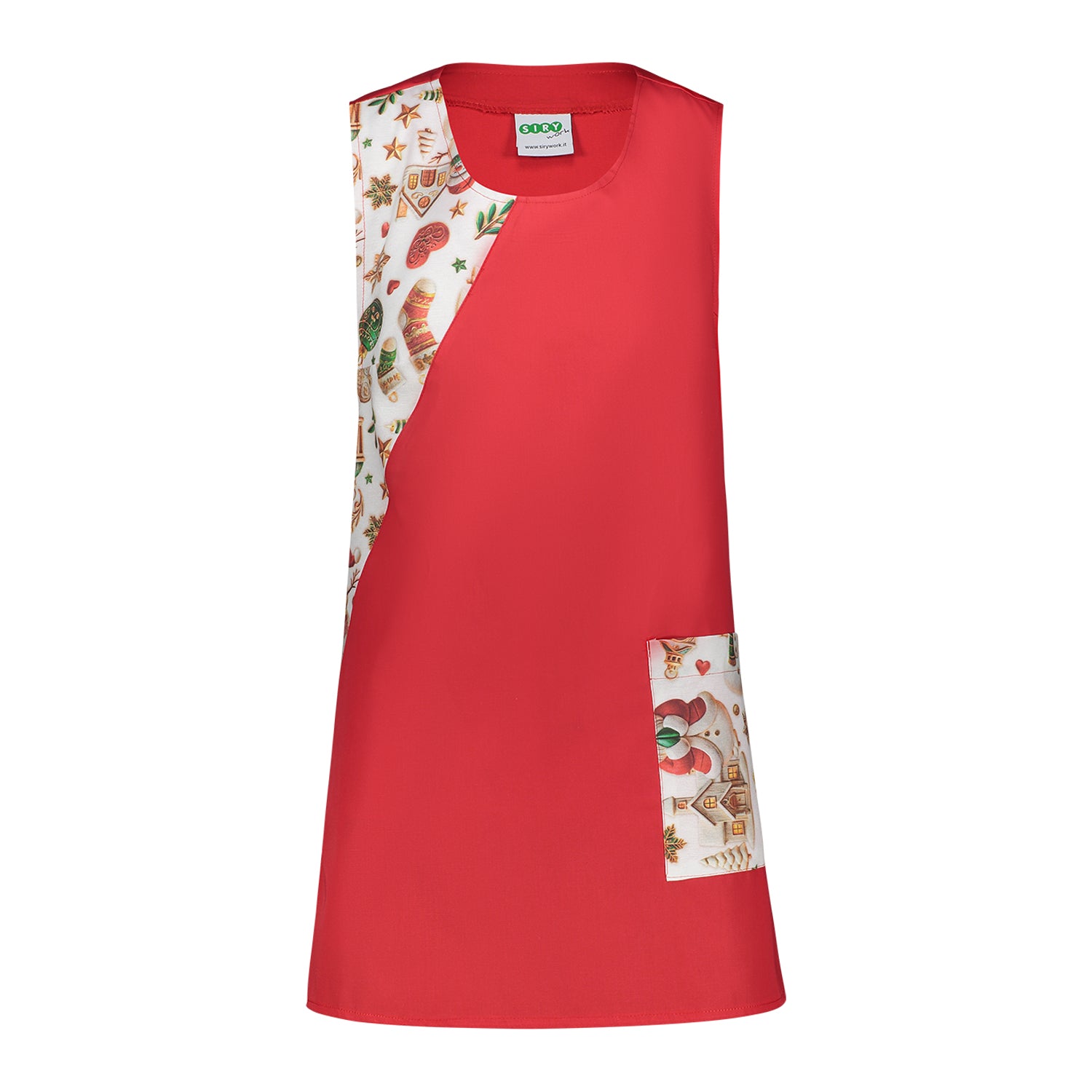 GREMBIULE NATALIZIO FRESIA ROSSO-N34