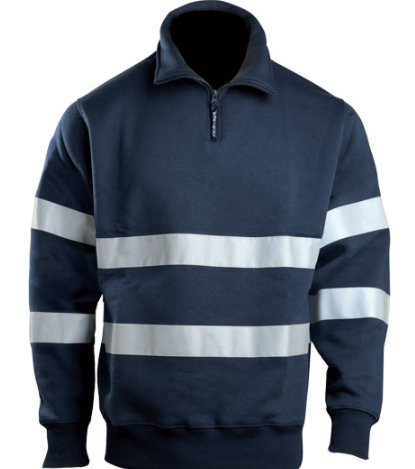 Felpa con zip e bande Blue Tech