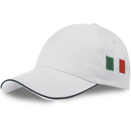 CAPPELLINO 5 PANNELLI CON BANDIERA ITALIANA CON SOTTOVISIERA A CONTRASTO