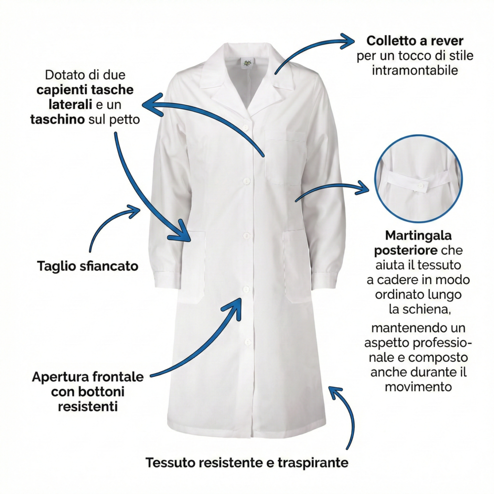 CAMICE DONNA BIANCO DA LABORATORIO