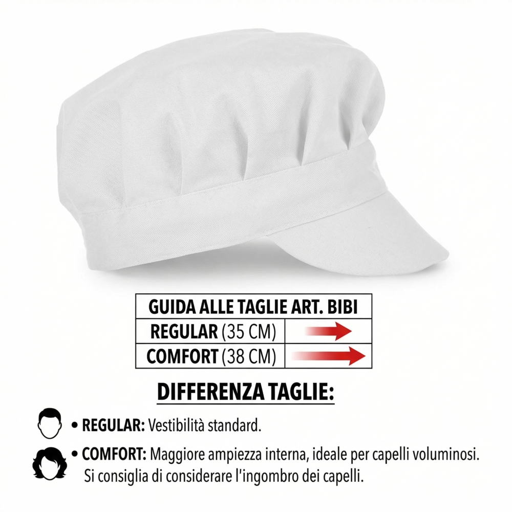 Tabella taglie CAPPELLO CHEF CON VISIERA "BIBI"