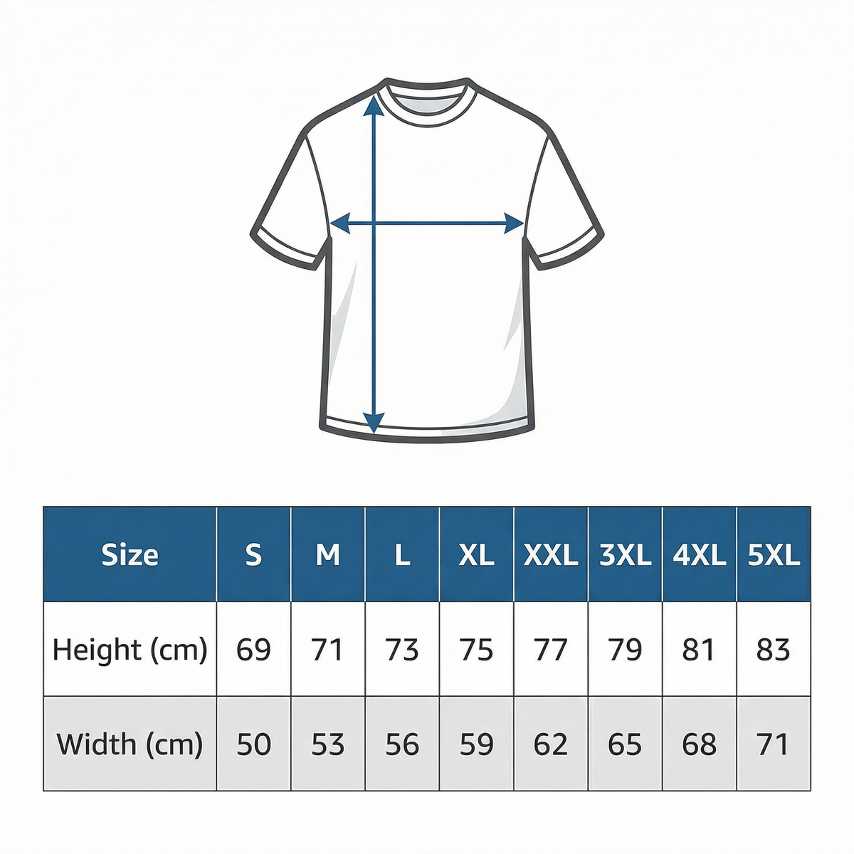 Tabella taglie POLO UOMO 100% COTONE BS201