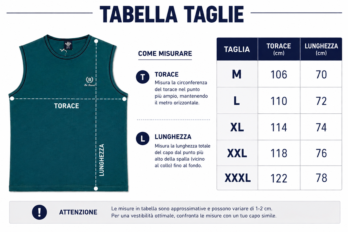Tabella taglie Canottiera  Be Board