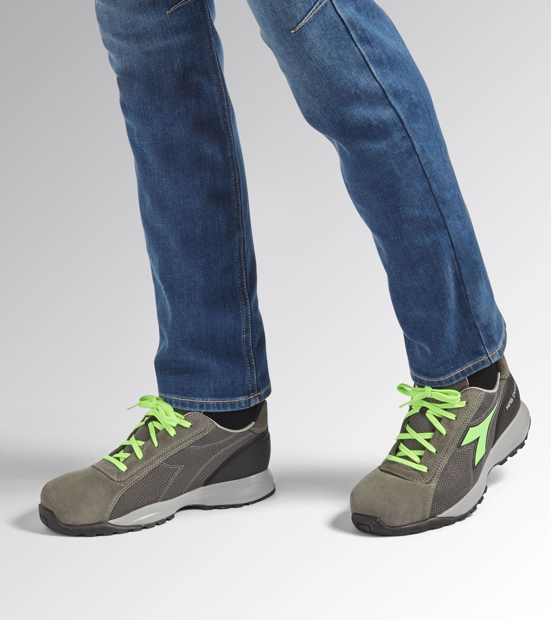 GLOVE MDS TEXT LOW S1PS FO HRO SR GRIGIO CARBONE/VERDE FLUO