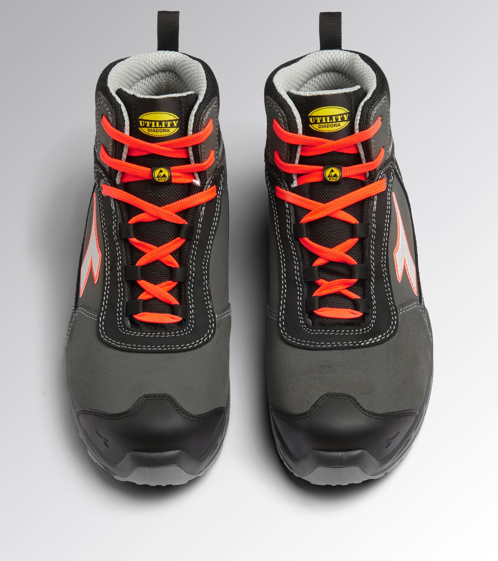 SHARK STABLE IMPACT LEATHER MID S3S NERO/ROSSO FLUO