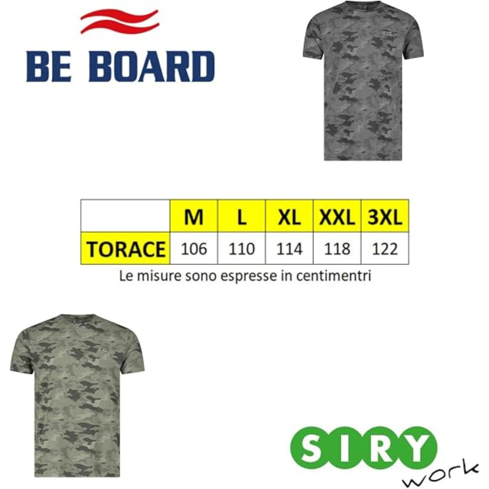 Tabella taglie T-SHIRT 936 BE BOARD