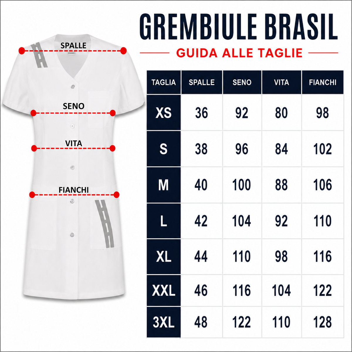 Tabella taglie GREMBIULE MIETTA