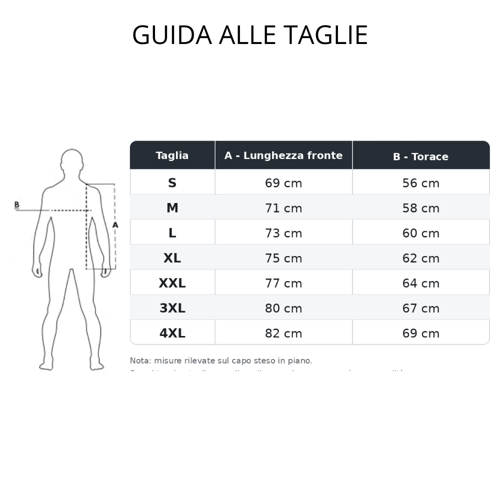 Tabella taglie GILET JRC TARVISIO