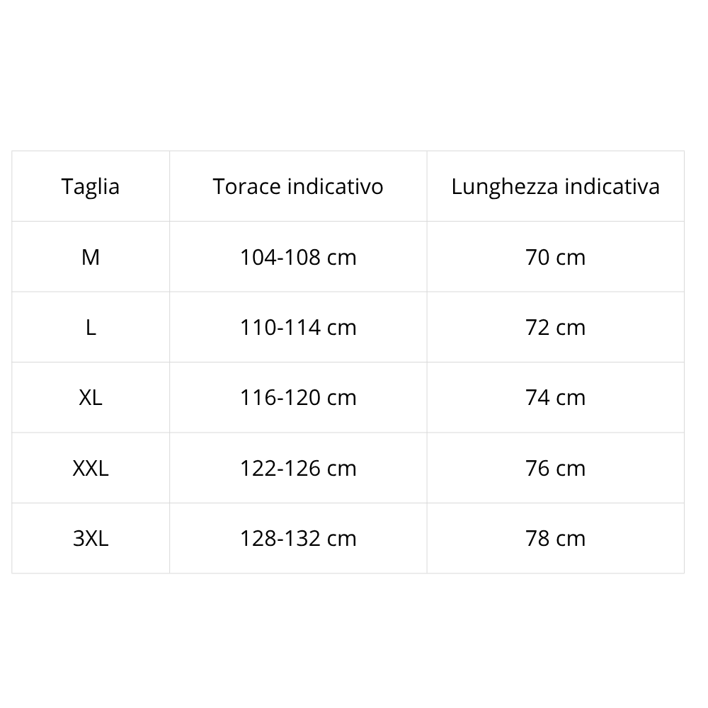 Tabella taglie POLO IL GRANCHIO GR05