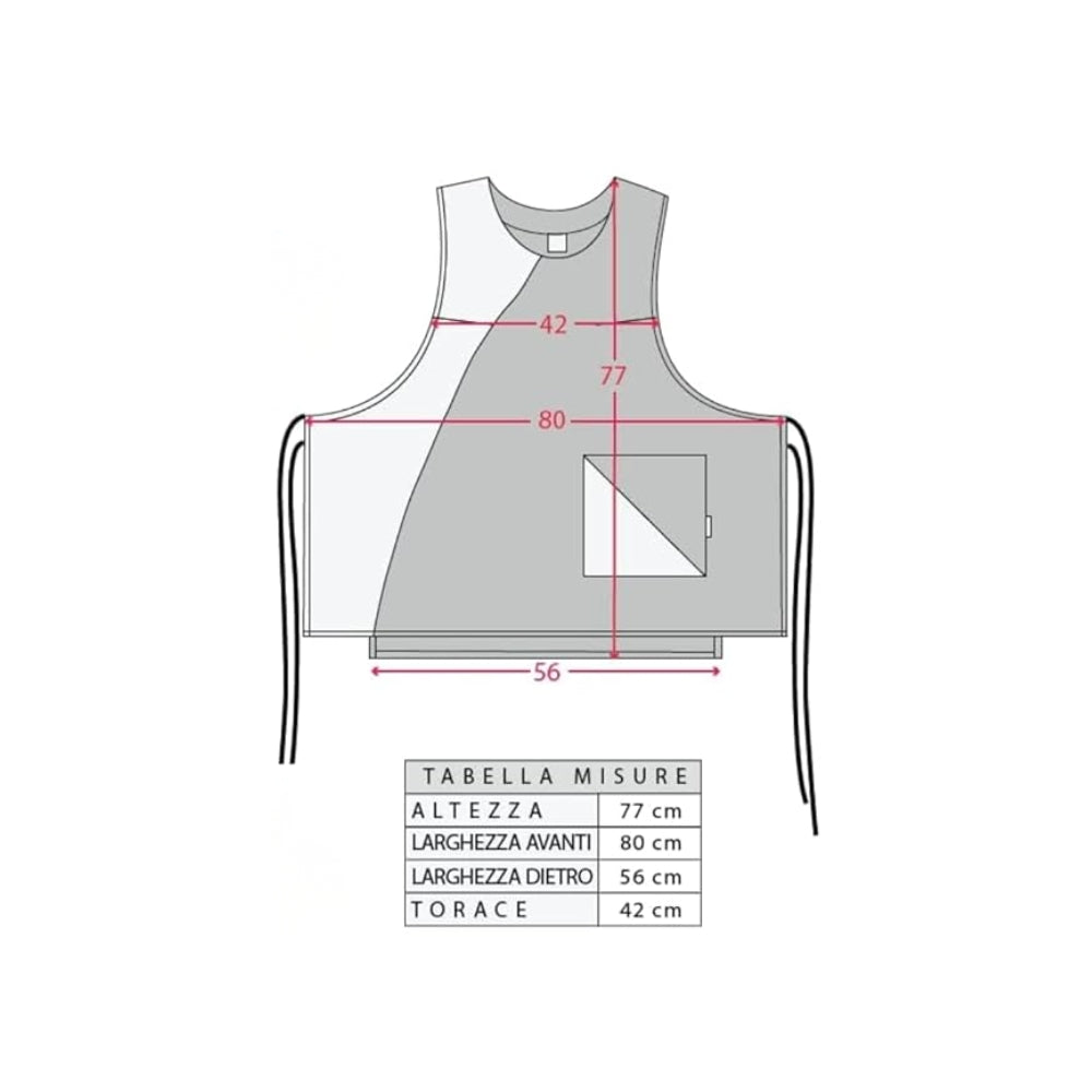 Tabella taglie GREMBIULE FRESIA