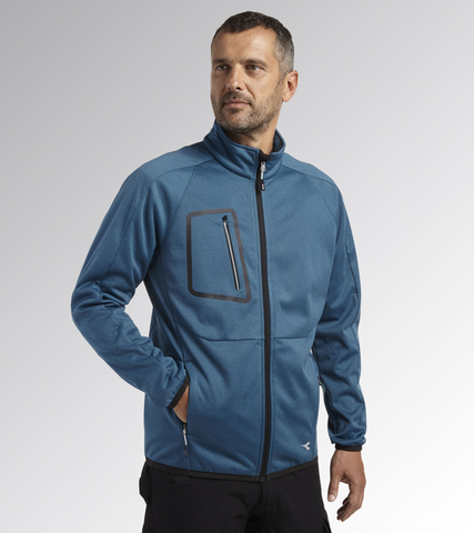 SOFTSHELL LEGGERO BONDED JACKET CROSS MOROCCAN BLUE MELANGE