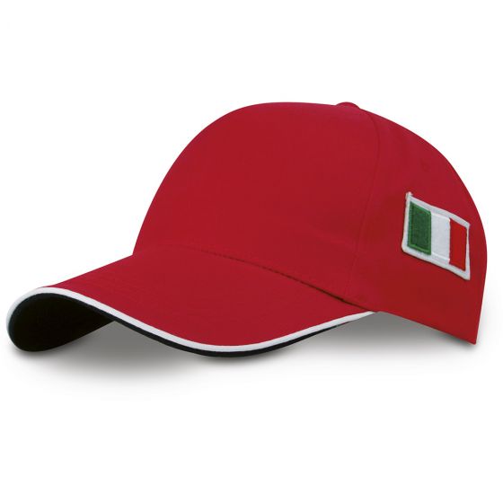 CAPPELLINO 5 PANNELLI CON BANDIERA ITALIANA CON SOTTOVISIERA A CONTRASTO